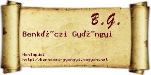Benkóczi Gyöngyi névjegykártya