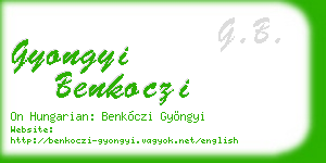 gyongyi benkoczi business card